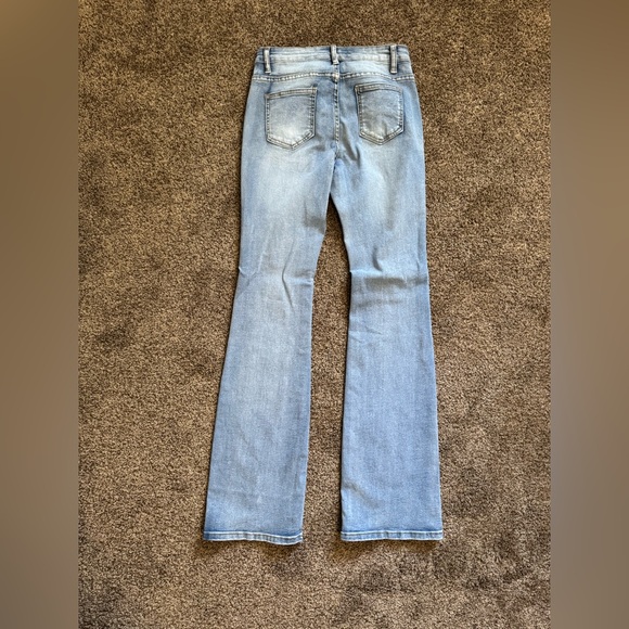 SHEIN ICON Ripped Frayed Flare Leg Jeans in a medium wash, Size 4 - Picture 5 of 8